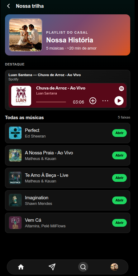 Playlist da história